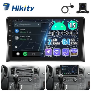 Radio de coche 9" CarPlay Android 13 GPS Navi RDS BT para VW T5 Transporter Multivan - Imagen 1 de 13