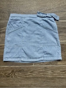 Copper Key Girls Size Large Denim Striped Skorts With Side Bow Belt Pockets - Picture 1 of 10