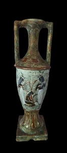 ÄGYPTISCHE AMPHORE VASE URNE MIT FIGUR MUSIKER MUSEUM REPRO ITALIEN 14,5" - Bild 1 von 9
