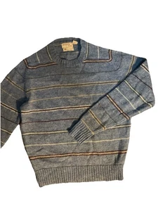 Anthony Foxx Nordstrom 100% Shetland Wolle Pullover RN62347 blau gestreift Herren L - Bild 1 von 9