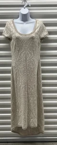 Peruvian Connection Maxikleid mit Ösen Strick S weiß creme Pima Baumwolle Urlaub - Bild 1 von 5
