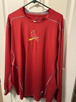 Nike Pro Dri Fit Fitted St Louis Cardinals Long Sleeve Shirt Men’s 2XL - Image 1 of 4