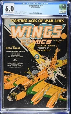 Wings Comics #10  CGC 6.0 FN Golden Age Fiction House Comic 1941 - Image 1 of 2