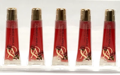 5 VICTORIA'S SECRET CANDIED APPLE WOMEN FLAVORED LIP GLOSS SHINE .46 OZ NEW - Image 1 of 4