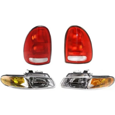 Headlight Kit For 96-99 Dodge Grand Caravan Plymouth Voyager 4Pc - Image 1 of 4