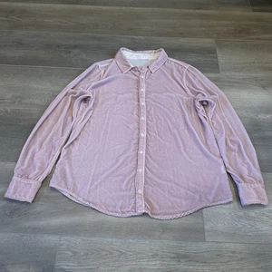 Camisa CP Shades Para Mujer Rosa Terciopelo Abotonada Manga Larga Talla Grande Mezcla Seda - Imagen 1 de 6