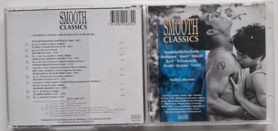 SMOOTH CLASSICS   -   VIOLIN CONCERTOS   -   RARE  CD  1996   -   WIE NEU - Bild 1 von 1