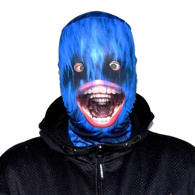 Blue Screamer Design 3D Effect Fabric Face Mask Halloween Scary FS227 - Image 1 of 4