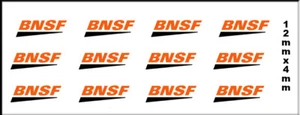 12 CALCOMANÍAS DE PELAR Y PEGAR FERROVIARIAS BNSF 12 MM X 4 MM - Imagen 1 de 1