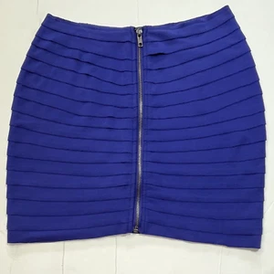 SILENCE + NOISE Womens Bandage Mini Skirt Medium Blue Skim Sexy Indie Dopamine - Picture 1 of 13