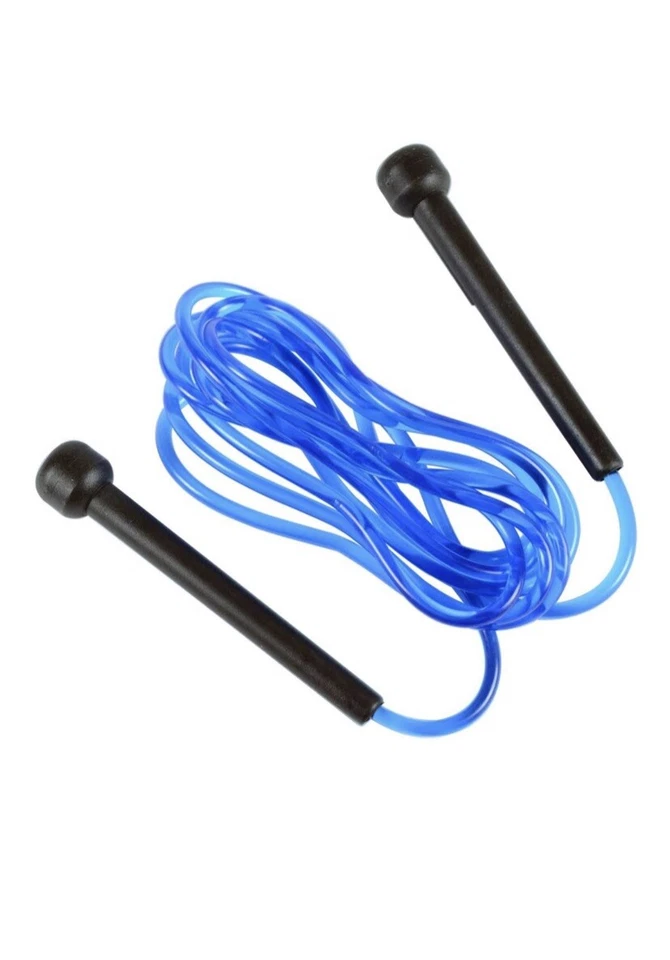 Corda de velocidade SUNNY Health & Fitness, azul 106" corda de salto longa com alças pretas - Imagem 1 de 4