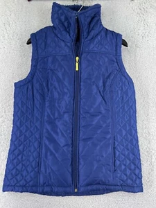D&Co Vest Women Extra Small Blue Full Zip Polyester Quilted Pockets Fleece Lined - Picture 1 of 15