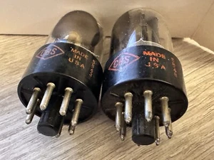 NOS Matched Pair CBS 6SN7 GTB Angled Black T Plates Side D Getters - Picture 1 of 20