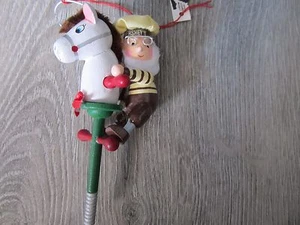 HERSHEY'S CHOCOLATE AMERICANA ELF ON HORSE POGO STICK CHRISTMAS HOLIDAY ORNAMENT - Picture 1 of 5