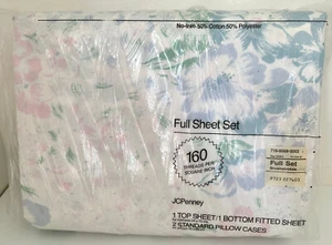 Juego de sábanas JCPenney patrón de pinceladas pastel floral COMPLETO 4 piezas nuevo stock antiguo - Imagen 1 de 6