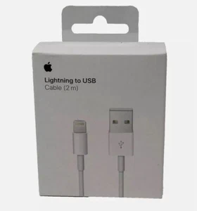 Genuine Apple MD819AM/A White - Lightning to USB Cable 2M *** BRAND NEW *** - Photo 1 sur 2