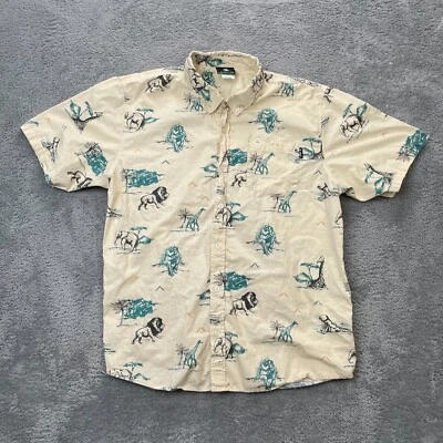 Camisa Lifted Research Group Para Hombre Extra Grande Beige Animal Safari África Estampado Foto 1 de 4