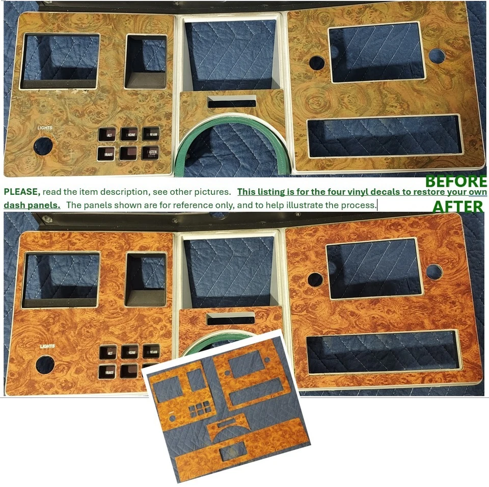 Panel de tablero Mercury Monarch 1975-1980, kit de calcomanías de restauración de vinilo, versión ligera Foto 1 de 4