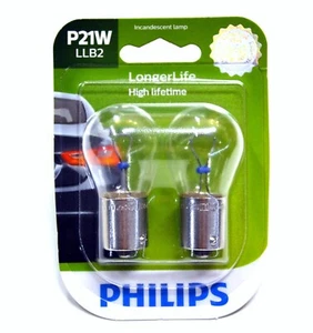 Philips LongerLife P21W 21W Two Bulbs Stop Brake Rear Light Replacement Stock - Picture 1 of 7