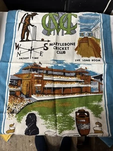 Vintage Marylebone Cricket Club Geschirrtuch selten Sammlerstück Sport The Ashes EZB - Bild 1 von 5