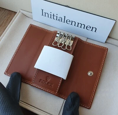 ROLEX Key Case Cartera NUEVO 100% ORIGINAL Marrón NOS Keycase CUERO JUBILEO Foto 1 de 4