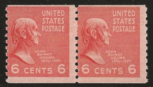 US Scott #846, Pair 1939 John Quincy Adams 6c FVF MNH - Picture 1 of 1