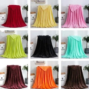 LARGE SOFT WARM FLEECE CUDDLY THROW RUG SOFA BED BLANKET ALL SIZE HOME DECOR NEW - Picture 1 of 31