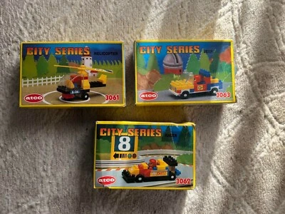 City Series Racer,Jeep,Helicopter Atco Toys 1988 Bricks Blocks - Image 1 of 4