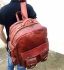 Laptop Backpack Rucksack Messenger Bag Vintage Genuine Leather Satchel