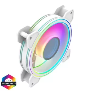 CIT Celsius 120mm 12cm Infinity ARGB White 4-Pin PWM PC Cooling Dual-Ring Fan - Picture 1 of 14