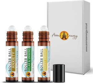 Angst Ätherisches Öl Roller Ball Box Set Aromatherapie Roll On Weihnachtsgeschenk - Bild 1 von 9