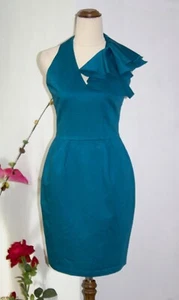 Cue Size 6 Womens Pencil Dress Linen Mix Pockets Lined Cocktail Party Fab - Picture 1 of 9
