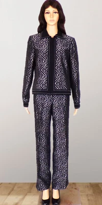 RAFAEL Talla 6 Negro/Plateado Conjunto de 2 Piezas Chaqueta/Pantalón Poliéster/Rayón Limpieza en Seco Foto 1 de 4