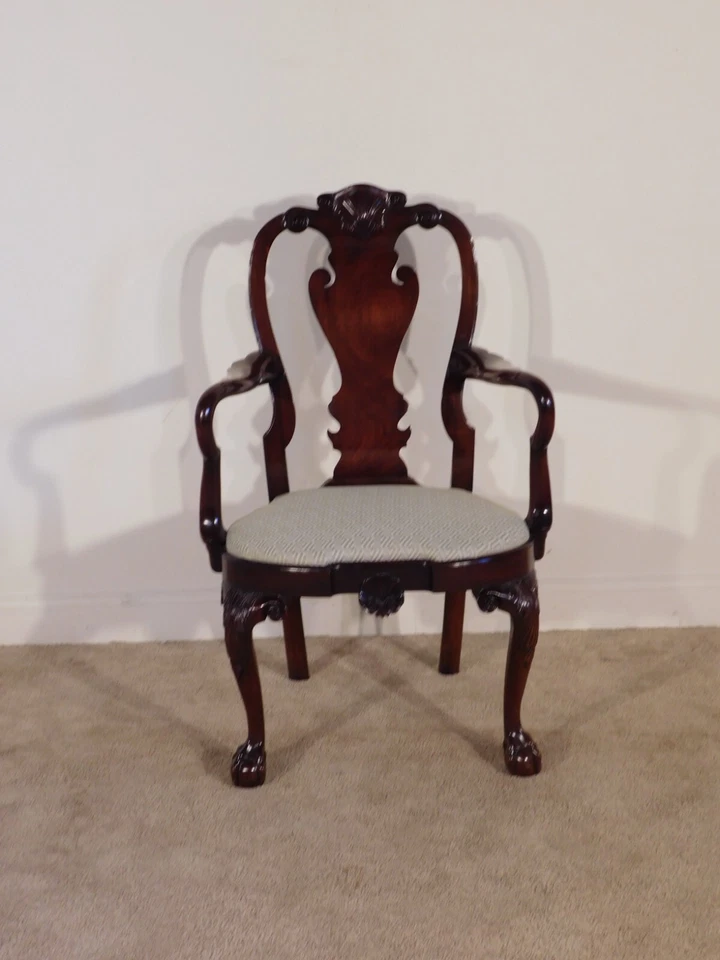 Silla Kindel Winterthur Queen Anne caoba concha de cereza tallada #1 Foto 1 de 4