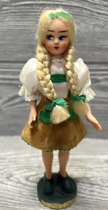 Vintage Schweizer Alpenmädchen Kunststoff Puppe Made in Italy Tirol 7" traditionell - Bild 1 von 7