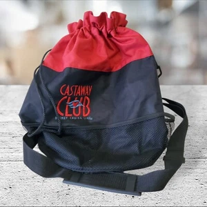 Disney Cruise Line Castaway Club Beach Shoulder Bag Travel Tote Red Black Mesh - Picture 1 of 12