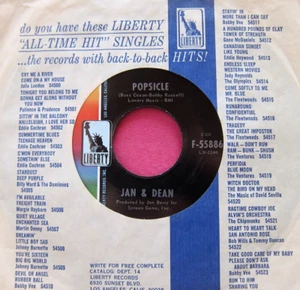JAN & DEAN - Popsicle - 45 rpm - Liberty 55886 - VG++ to Near Mint - Picture 1 of 2