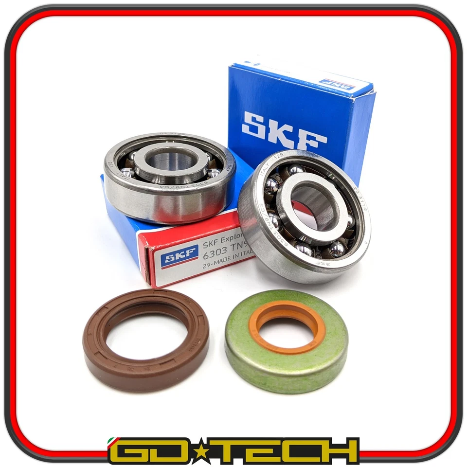 KIT CUSCINETTI SKF C3 PARAOLI BANCO MINARELLI AM6 50 2T REVISIONE ALBERO MOTORE - Immagine 1 di 1