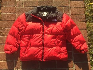 Vintage 90er The North Face 800 gesteppte Pufferjacke mit Kapuze Größe L rote Gans - Bild 1 von 12