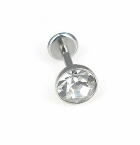 Threadless Clear CZ Cartilage Ring Nose Earring Tragus Helix 6-8mm Rings 18G 16G - Picture 1 of 11