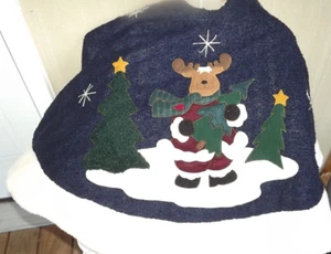 VINTAGE Weihnachtsbaumrock SANTA ELCH 48" DURCHMESSER KORDELZUG POLYSTER - Bild 1 von 19