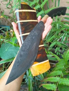 Custom Machete Jagd E-Nep Messer 10,3" geschmiedete Klinge, Büffelhorn & Rose... - Bild 1 von 20