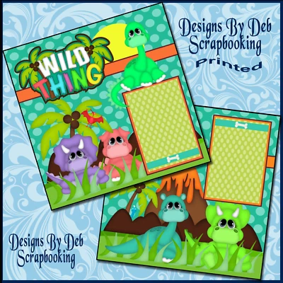 Páginas de álbum de recortes prefabricadas WILD THING diseño impreso en papel DBDS Foto 1 de 3