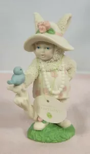 Neu DEPT 56 Schneehasen "Im All Dressed Up" Hasenfigur blau Vogelhaube - Bild 1 von 9