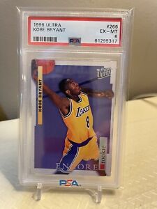 Kobe Bryant 1996-97 Ultra RC Rookie PSA 6 #266  NBA HOF Card Los Angeles Lakers