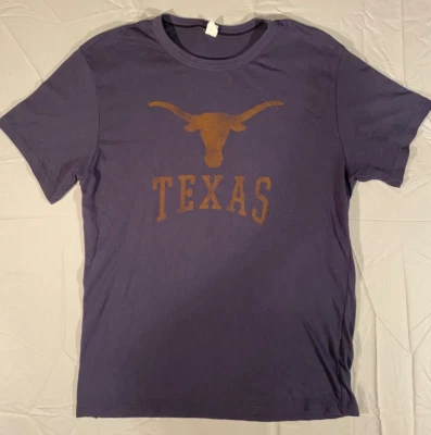 TEXAS LONGHORNS VTG UNISEX SINGLE STITCH BLUE SHORT SLEEVE T SHIRT  - Image 1 of 4