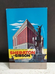 Postal de plástico cromada publicitaria Sheraton Gibson Hotel Cinncinnati Ohio de colección - Imagen 1 de 4