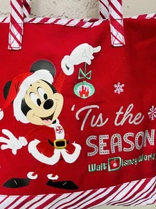 Disney World Borsa Topolino Natalizia Grande Tela Forte - Foto 1 di 10