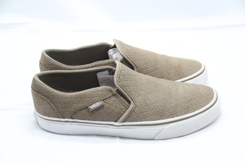 Scarpe Vans Off the Wall donna taglia 8 mocassini slip on tortora verde oliva casual