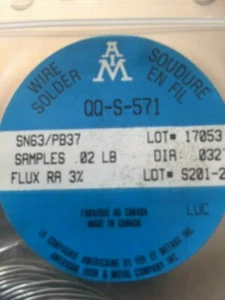 Solder .032 Sn63/Pb37 Resin Core  For Electronic Circuit-Boards ect  .02 LB   LT - Picture 1 of 7